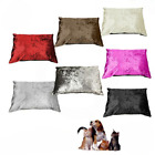 LARGE & Extra Large Crushed Velvet Dog Bed -Pet Washable Zipped Mattress Cushion