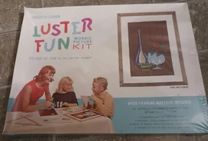 VINTAGE SEALED CREATIVE CORNER LUSTER FUN MOSAIC PICTURE KIT ~ VASES & FLOWERS  - Picture 1 of 1