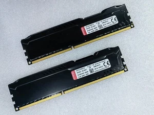 Kingston 2 x 8GB DDR3 1600 Desktop DIMM RAM HyperX HX316C10FBK2/16 PC3-12800 - Picture 1 of 2