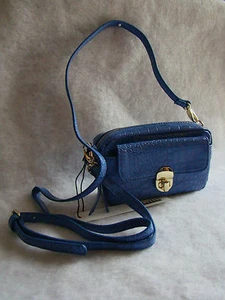 New KATE LANDRY Blue Croc Pattern Polyurethane Cross Body Small Mini Purse - Picture 1 of 7