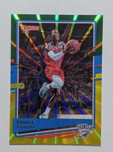2020-21 Donruss Holo Green and Yellow Laser #83 Dennis Schroder