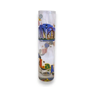Geauga Lake Theme Park Tall Rare 7.25" Shot Glass Colorful Design Roller Coaster - Picture 1 of 3