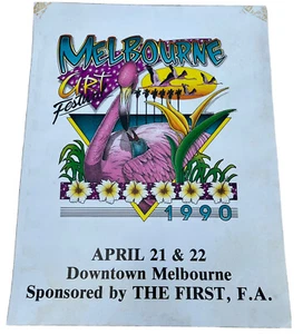 Melbourne Art Festival 1990 - Pink Flamingo Authentic Vintage Promo Poster 17 x 22 - Bild 1 von 4