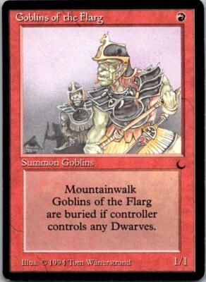 Goblins of the Flarg  Vintage MTG The Dark Red Creature Magic The Gathering Card - Image 1 of 2