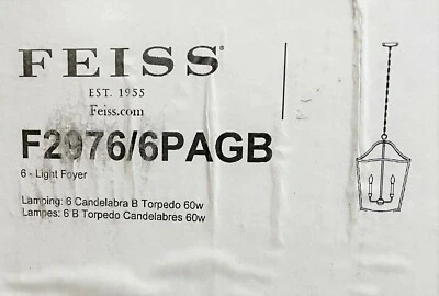Feiss F2976/6PAGB Yarmouth 6 Light 20 inch Painted Aged   Brass Foyer Pendant  . - Image 1 of 2