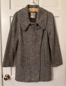BB Dakota Gray Tweed Wool Blend Mid Length Coat M - Picture 1 of 8