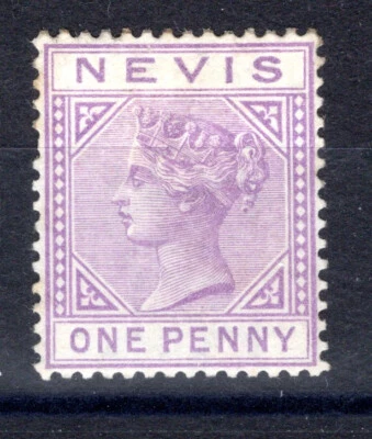 Nevis 1879 sg 23 1d corona lila-malva CC MM gato 80€ Foto 1 de 2
