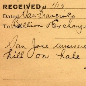 Scarce Vintage c1898 Western Union Telegraph - Bullion Exchange Bank - Matron - Picture 1 of 3