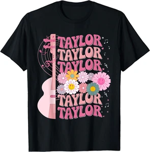 Girl Retro Taylor First Name Personalized Groovy 80's T-Shirt All S-4XL - Picture 1 of 5