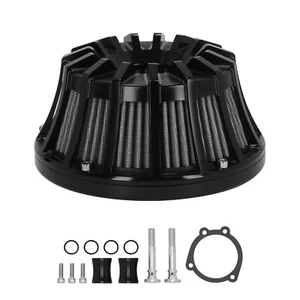 Black Air Cleaner Intake Filter Kit for Harley Dyna/FXR 2000-17 Softail 00-15 - Picture 1 of 12