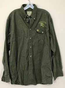 Beretta Button Up Hard Pinch Gun Club Shooting Shirt Men's Olive Green Size L - Picture 1 of 3
