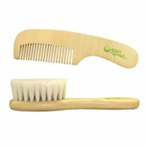 Green Sprouts Natural Bristles Wooden Baby Brush & Wood Comb Set 6 Pack - 157596