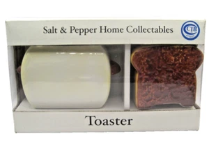 CIB Home Ceramic Toaster Bread Slice Salt and Pepper Shaker Set New in Box - Picture 1 of 4