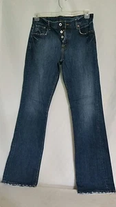 Lucky Brand Easy Rider 6/28 blaue Damenjeans Knopfleiste gerades Bein 30 x 32 gebraucht, in einwandfreiem Zustand - Bild 1 von 2
