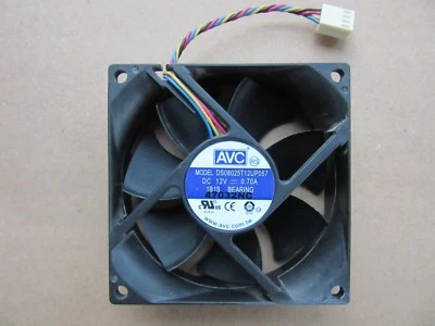 AVC DS08025T12UP057 Cooling Fan 12V 0.70A 4-Pin Chassis 80 x 80 x 25mm TESTED - Image 1 of 3