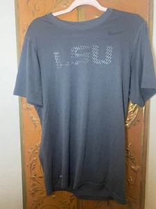 Nike Dri-Fit LSU Running T Shirt Short Sleeve Gray Mens Large Logo - Picture 1 of 9