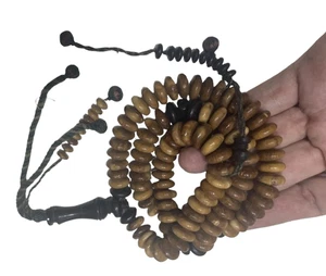 Prayer Beads inlaid 100 Tasbeeh Islamic Masbaha rosary of Abanos X Kuka ابانوس - Picture 1 of 5
