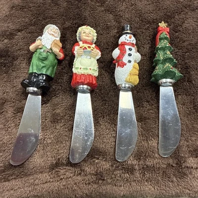 圣诞主题黄油/奶酪摊铺机圣诞老人先生和夫人雪人,树无品牌 — 第 1/4 张图片