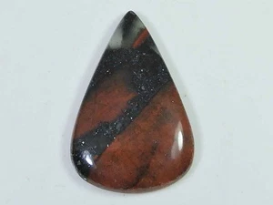 Natural Bloodstone Palm Crytsal 30Cts. Pear Cabochon Loose Gemstone 23X37MM - Picture 1 of 9