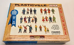 Plasticville HO 1/87 2809 Citizens. 45 Unpainted People Figures - Picture 1 of 3