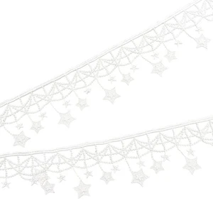 White Lace Trim Polyester Star Ribbon Trim Sewing Lace Sewing Fringe DIY - Picture 1 of 4