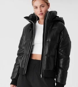 ALO Kunstleder Boss Puffer Jacke schwarz Gr. M (bal) - Bild 1 von 17