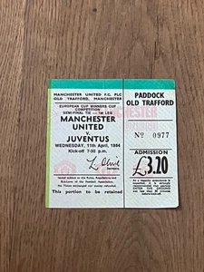 TICKET 1983/84 Manchester United v Juventus ECWC Semi Final - Green - Picture 1 of 1