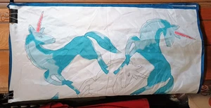 Seidentuch Einhorn vor 70er Jahre Vintage Maße 30"x29 1/2" in sehr gutem Zustand - Bild 1 von 3