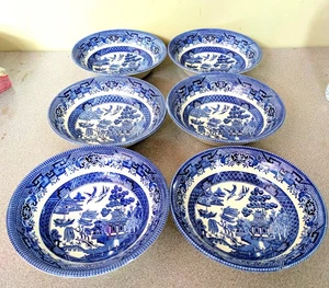 6er Set Vintage Churchill Blue Willow 6" Schüsseln - Bild 1 von 4