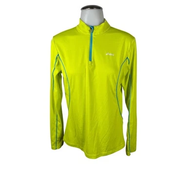 Camiseta de running para mujer Asics con cremallera en cuarto manga larga Chartreuse - talla M Foto 1 de 4