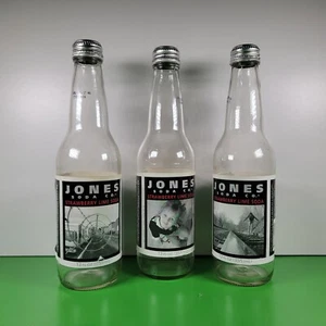 Jones Soda Collectible Bottles: Set of 3 STRAWBERRY LIME SODA | Photo Labels - Picture 1 of 7