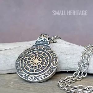 Wikinger slawischer Svarog Kolovrat Sonnenkette Rodnoverie Amulett 2 Ketten enthalten - Bild 1 von 5