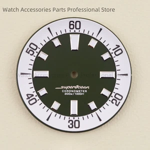 For SUPEROCEAN NH35 Watch Dial Green Luminous Dial Fit NH35 NH36 Mechanical Move - Picture 1 of 25