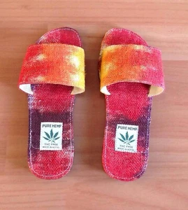Tie  Dye Hemp Slippers - Picture 1 of 9