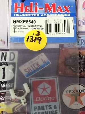 Heli-Max HMXE8640 Horizontal Fin Mount/Tail Boom Support: AXE400 3D NIP USA Ship - Image 1 of 3