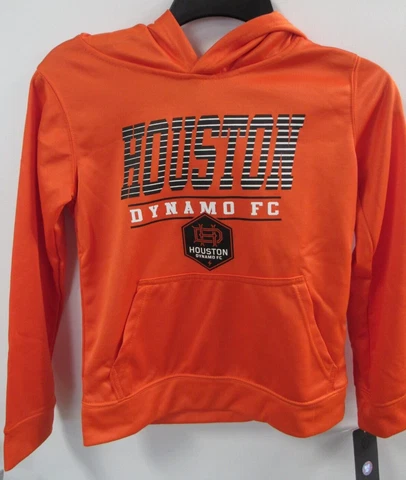 MLS Houston Dynamo FC, Orange Hooded Sweatshirt, Unisex Kids Small 8 -NWT CLED1 Cover