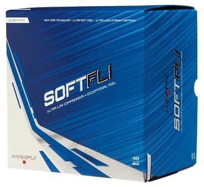 New Maxfli SoftFli Golf Balls 2022 Gloss White Soft Feel Faster Speeds 48 Pack