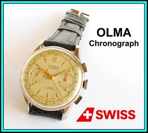 Vintage OLMA Chronograph for Men - Original Dial - 1950's - Swiss Made - WORKING - Picture 1 of 12