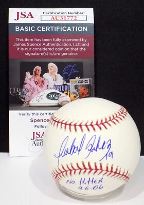 ANIBAL SANCHEZ Firmado "19 No Hitter 9-6-06" MLB Béisbol PUNTO DULCE JSA 💎 CERTIFICADO DE AUTENTICIDAD Foto 1 de 4