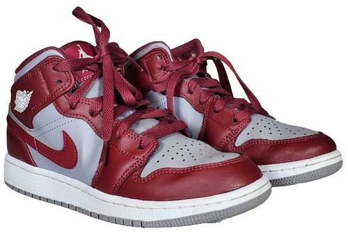 Nike Air Jordan 1 Mid (GS) rosso ciliegio bianco DQ8424 615 giovani taglia US 4 5