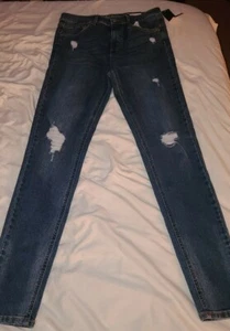 10 W30 - Damen Super High Rise Distressed Skinny Jeans - Wild Fable - Medium Wash - Bild 1 von 5