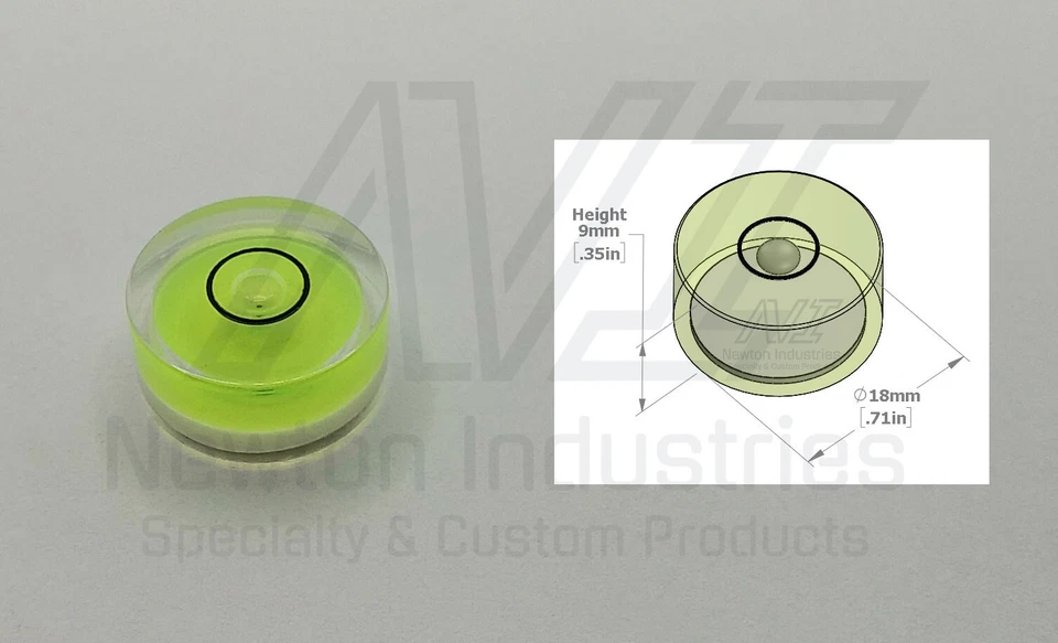 4pcs Acrylic Ø18x9mm Round Bullseye Spirit Bubble Level Sens:  ±1° in circle - Image 1 of 1