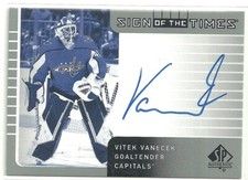 2021/22 SP Authentic Vitek Vanecek Retro Sign of the Times Auto/Autograph