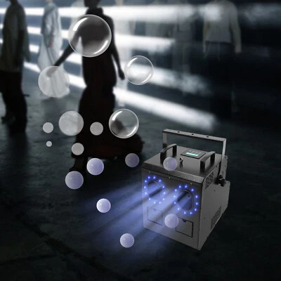 Smoke Fog Bubble Machine RGB LED Light Stage effect DJ Fogger Machine DMX Remote - Image 1 of 4