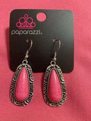 Brincos Paparazzi, 5 pares de novos em cartões brincos perfurados em tom de prata - Imagem 1 de 4