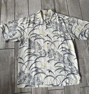 Tommy Bahama Mens Shirt Medium Linen Floral Hawaiian Casual Beach Beachy SILK - Picture 1 of 8