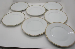 7 HUTSCHENREUTHER 7.5" PLATES FAVORITE SELB WHITE GOLD ENCRUSTED EUC - Picture 1 of 5