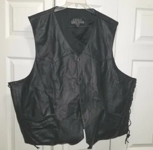 TALLA 64 GALERÍA DE CUERO Chaleco 5XL Laterales con cordones NEGRO ligeramente usado buen estado - Imagen 1 de 8