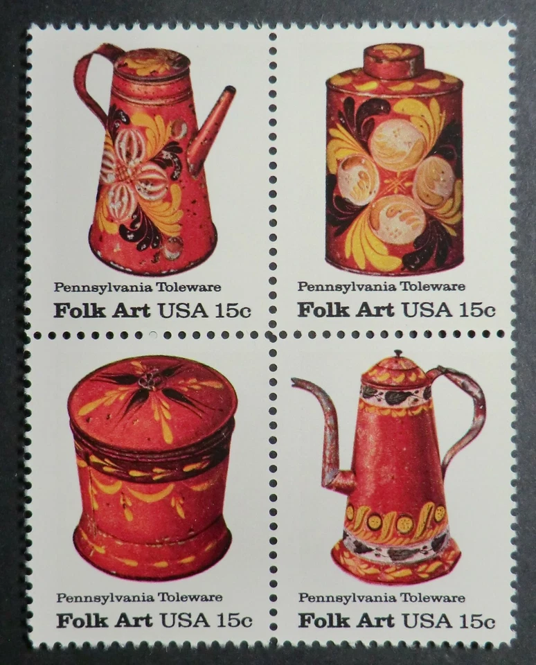 1775 - 1778 MNH 1979 15c Pennsylvania Toleware Dutch Lancaster painted tin craft - Image 1 of 1