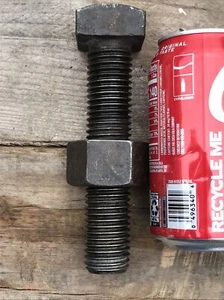 1-1/8” x 5-1/2” long square head steel bolt, all thread, with hex nut - Picture 1 of 11